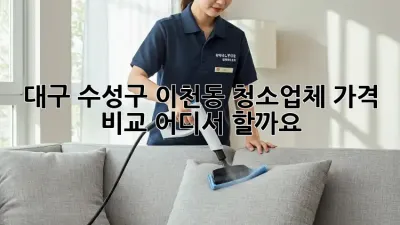대구 수성구 이천동 청소업체 가격 비교, 어디서 할까요?