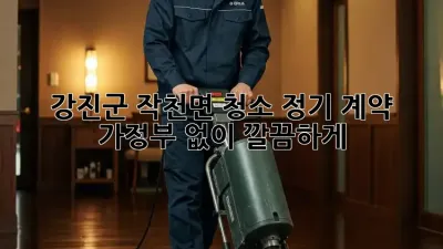 강진군 작천면 청소 정기 계약🧹✨: 가정부 없이 깔끔하게!